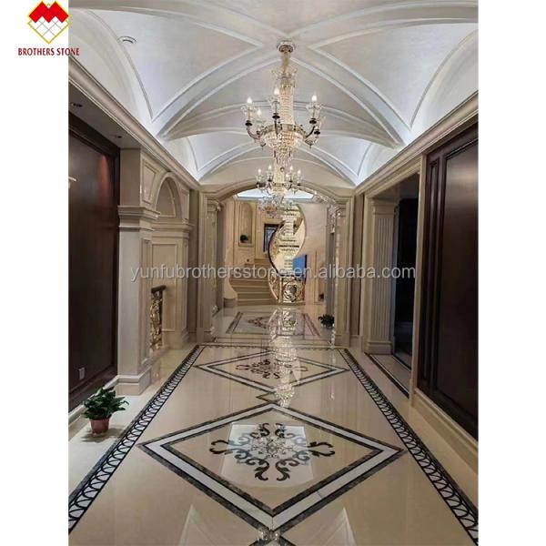 Customized Cut-To-Size Water Jet Marble Inlay Medallion for Modern Villa and Hotel