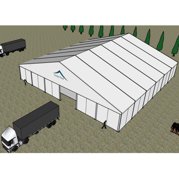 Aluminum Structure 25x35m Warehouse Tents White Sturdy Pvc Roof For Storage