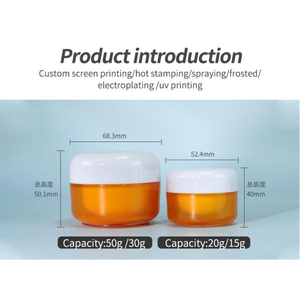 Acrylic Plastic Type 30g 50g Face Cream Jar for Cosmetic Packaging Body Scrub Butter