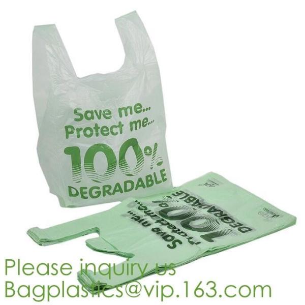 compostable t shirt bag,100% Biodegradable Compostable Plastic bag,EN13432