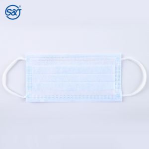 SJ OEM Wholesale Blue surgical mask supplier 3 layers disposable cotton earloop