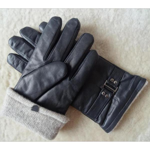 Wholesale Stock Classic Design genuine Leather men Goat Skin Leather Gloves