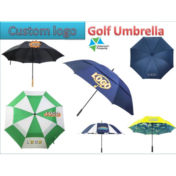 Customized Logo Windproof Fiberglass Golf Umbrella Double Canopy
