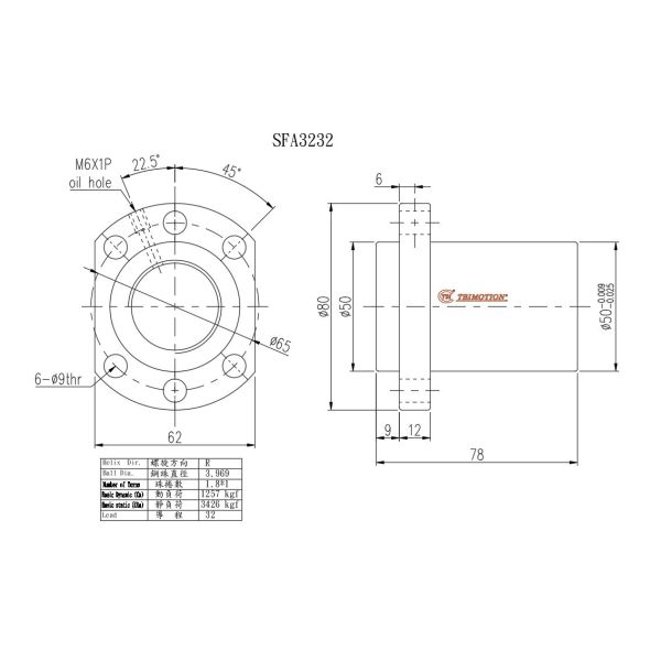 TBI Ball Screw SFA3232 Grind The Ball Screw 32mm Diameter Ball Screws