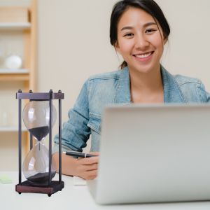 Creative Glass Hourglass Traditional Rectangle Coloured Sand Timers Free Sample