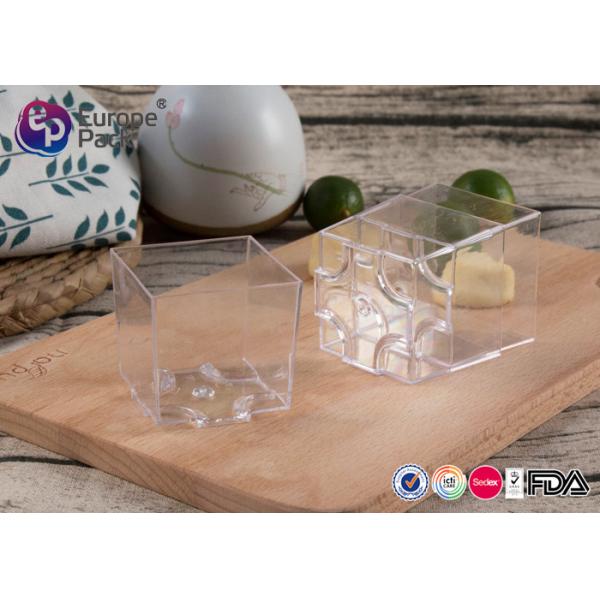 FDA Free Square Disposable Cups Clear Plastic Dessert Containers 60ml