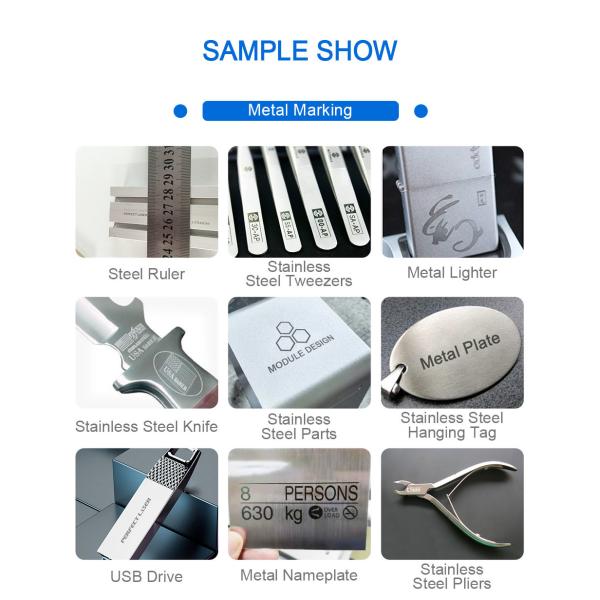 20W Desktop Fiber Laser Engraving Machine Stainless Steel Plastic PVC Leather Wood