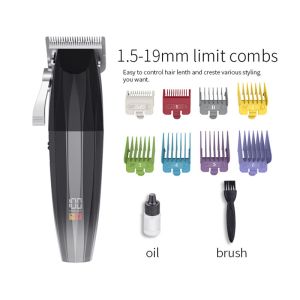 5W Cordless Hair Trimmer 7200RPM Adjustable Blade LCD Display
