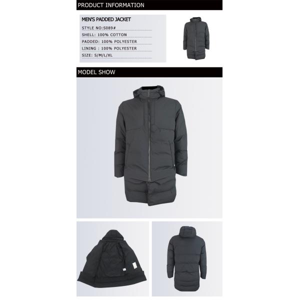 Fashionable Mens Lightweight Padded Jacket Keep Warm Zipper Closure