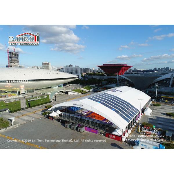 60m Polygon Sports Tent With White Top Covering Basketball Court