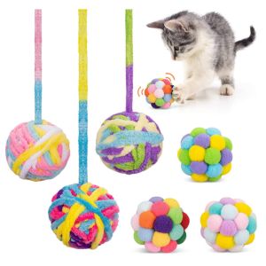 Interactive Cat Toy Balls With Bell And Cat Fuzzy Chew Balls