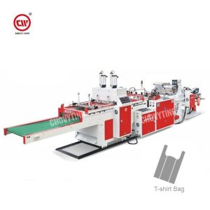Double Line Garbage Trash Vest Bag Making Machine 125m/min