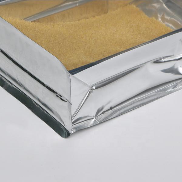 Custom Flat Bottom Aluminum Foil pouch With One Side Clear Transparent Aluminium Foil Bag With Zipper For Food Packaging