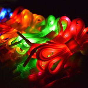 LED nylon light with lace lace,dance sports and leisure,flash luminous shoelaces