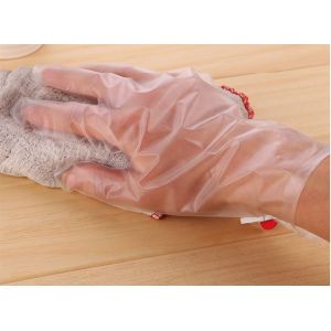 Practical high quality transparent disposable hdpe vinyl pe glove thickened