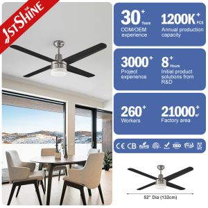 SAA 52in 110V Modern LED Ceiling Fan With Metal Blades