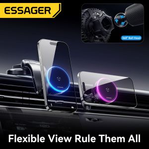 ESSAGER T2 15W Wireless Fast Charging Vacuum Suction Magnetic Car Phone Holder