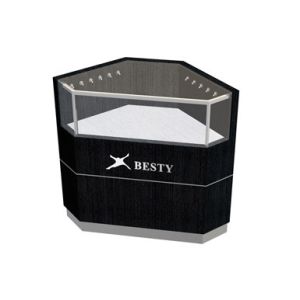 Quality Abnormal Shape Timber Veneered MDF Showcase Featuring LED Lightings for sale