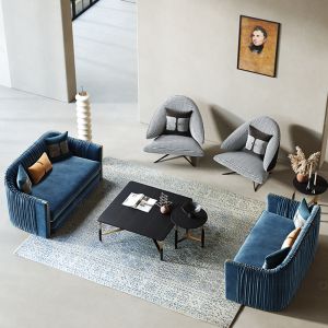 Rectangle SS Coffee Table Luxury Marble Top Gold Metal Base