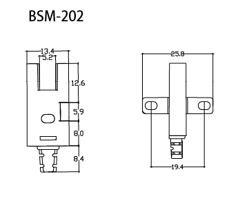 Slot-Type Photoelectric Sensor NPN BSM-202N Light Source GaAs IR LED(940nm)