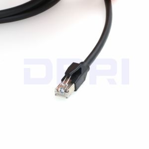 M12 X-Coded 8 Pole to Flexible Ethernet Cable , Cat6 Industrial Flexible Network