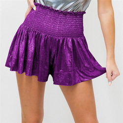 Summer Women Casual Shorts High Waist Y2K Clothing Loose Streetwear Pleated Ladies Short Pants 2023 Fashion Women Shiny Shorts