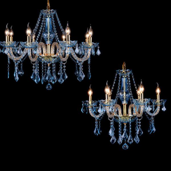 Buy Blue Color Crystal Chandelier With Gold Metal (WH-CY-63) at wholesale prices