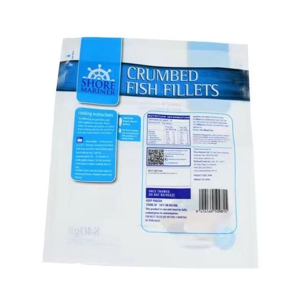 Custom Printed Logo Hot Seal Bags Three Side Sealed Frozen Food Storage Plastic Vacuum Bags For Meat Packaging