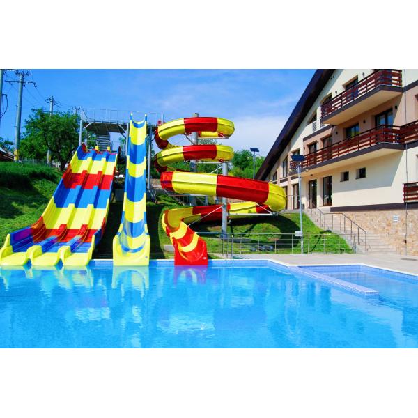 OEM Commercial Water Amusement Park Ride Fiberglass Tube Spiral Slide Set For Sale