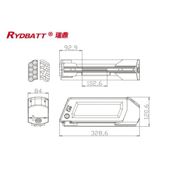RYDBATT SSE-042(36V) Lithium Battery Pack Redar Li-18650-10S4P-36V 10.4Ah For Electric Bicycle Battery