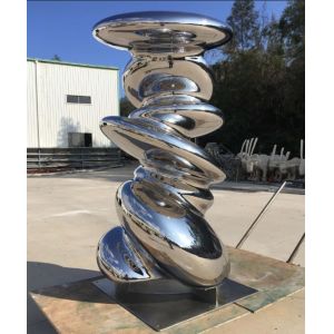 China Abstract Large Outdoor Sculpture Simple Design Mirror Polished Garden Decoration on sale