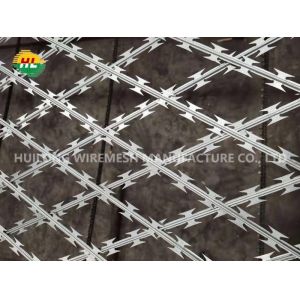 Diamond Profile Concertina Razor Wire Fence 75x150mm Welded Customization