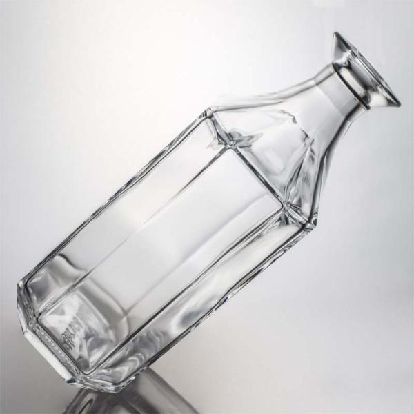Clear or Customized Unique Polygon Glass Liquor Bottle for Whisky Gin Rum Vodka 1000ml
