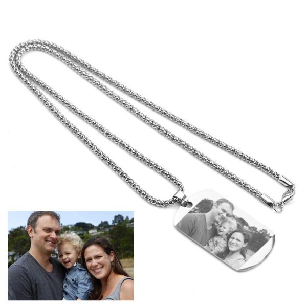 3gram 1.96in Personalized Picture Pendant Necklace Stainless Steel Photo Necklace OEM