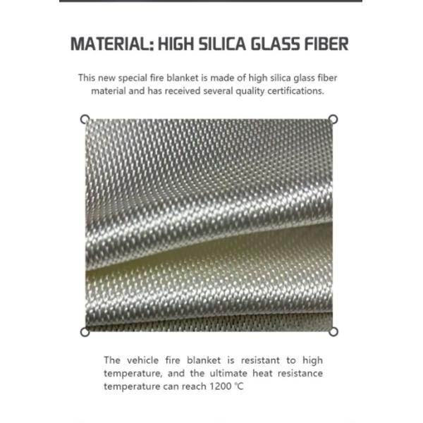 High Silica White JAT-303 Fire Fighting Blanket 0.6 Thickness Fiberglass Vehicle Fire Blanket Welding High Visibility Protection