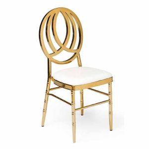 China Gold Chiavari Banquet Chair with White Cushion - Hotel Furniture on sale