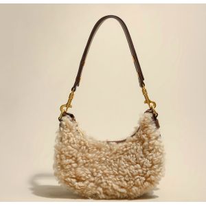 23cm 12cm Autumn Small Underarm Bag Underarm Lamb Saddle Bag