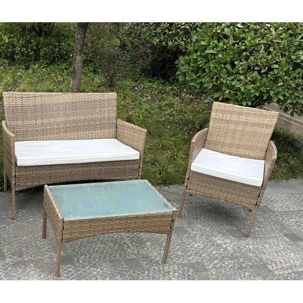 UV Resistant Rattan Sofa Waterproof Design Indoor Outdoor Sofa Table Chair Dining Desk Ottoman Furniture Set