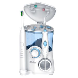 Combo Electric Toothbrush IPX4 Countertop Water Flosser Teeth Whitening 600ml