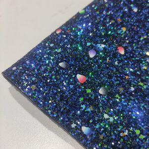 50m/Roll Fireproof 3D Chunky Glitter Leather Fabric