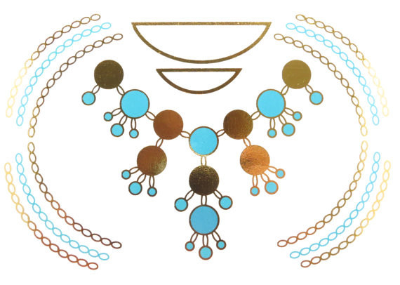 Buy Gold foil metallic tattoo, Jewelry inspired metallic tattoo. at wholesale prices