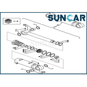LZ012050 Blade Lifting Cylinder Repair Kits CX80C CX75C SR Case Crawler