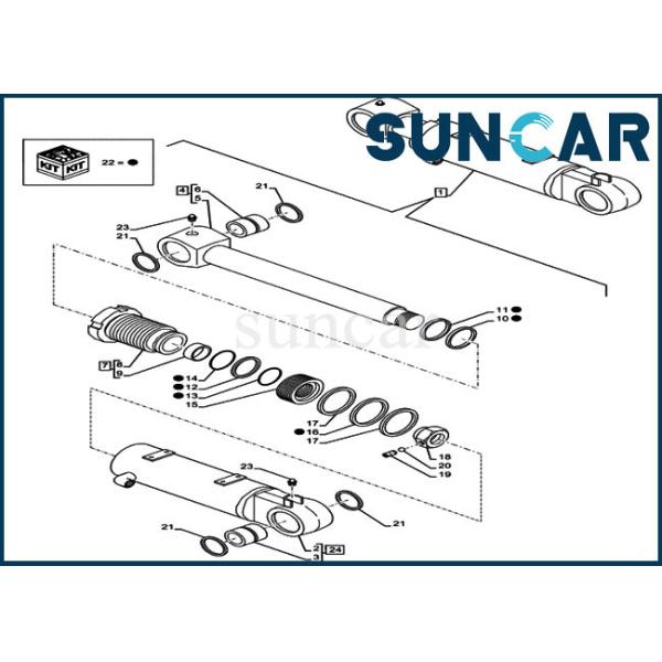 LZ012050 Blade Lifting Cylinder Repair Kits CX80C CX75C SR Case Crawler