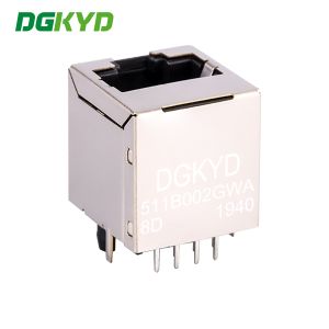 100Mbps 180 Degree Direct Insertion RJ45 Network Connector 8PIN Vertical Socket