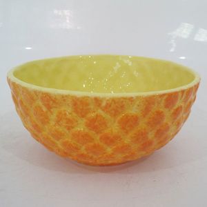 Quality Ceramic 2D Pineapple Serving Bowl Dishwasher Safe For Salad for sale