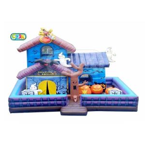 Halloween Haunted House Inflatable Bounce House Combo With Blower Maintenance
