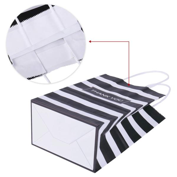 Custom Private Logo Printed Stripe Kraft Paper Bag for Business Shopping Custom Orders