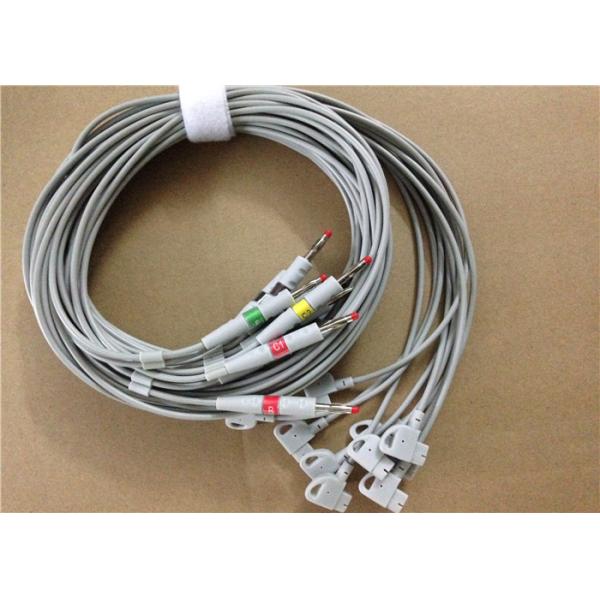 HP / HP EKG Cable With 10 Lead Wires 2 Pin Connector Grey Color 989803151651
