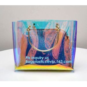 Waterproof transparent pvc shoulder bag beach tote bag, Stylish young outdoor