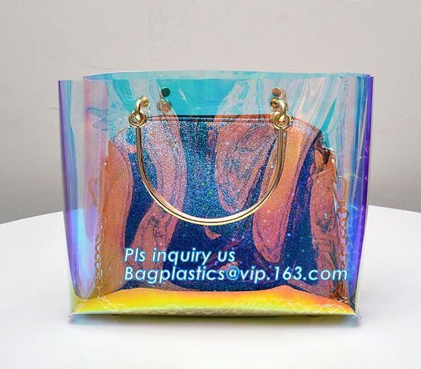 Waterproof transparent pvc shoulder bag beach tote bag, Stylish young outdoor